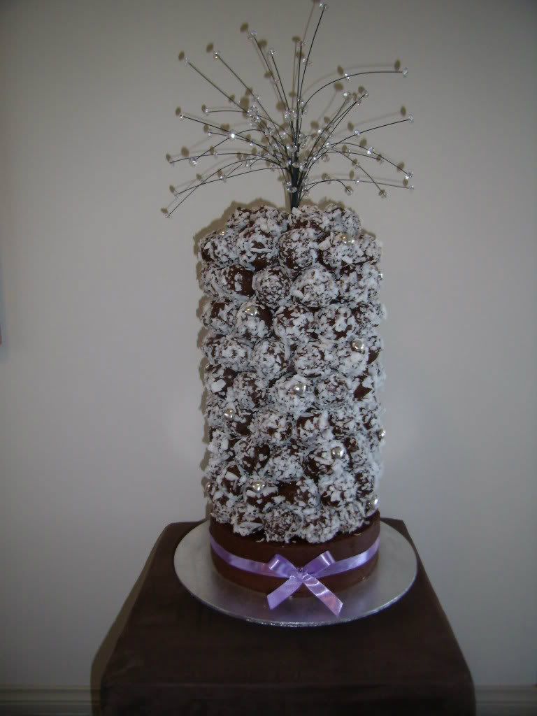 Dark Chocolate Truffle Tower Pictures, Images and Photos