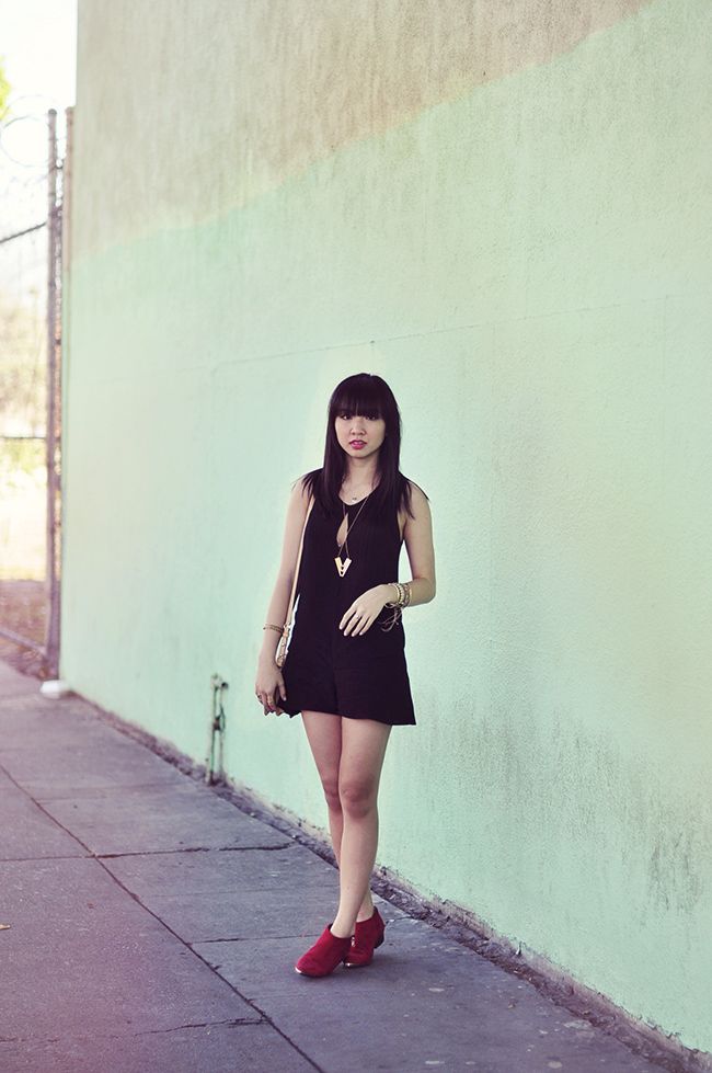 fresh fizzle, romper, playsuit, aldo, froande, red, ankle, boots