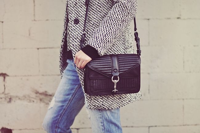rebecca minkoff, hudson moto, mini, crossbody, quilted, black