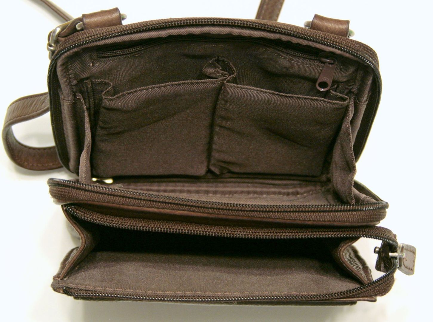 FOSSIL Buttery Soft Vintage Brown Leather Crossbody Messenger Organizer Bag 8&quot; | eBay