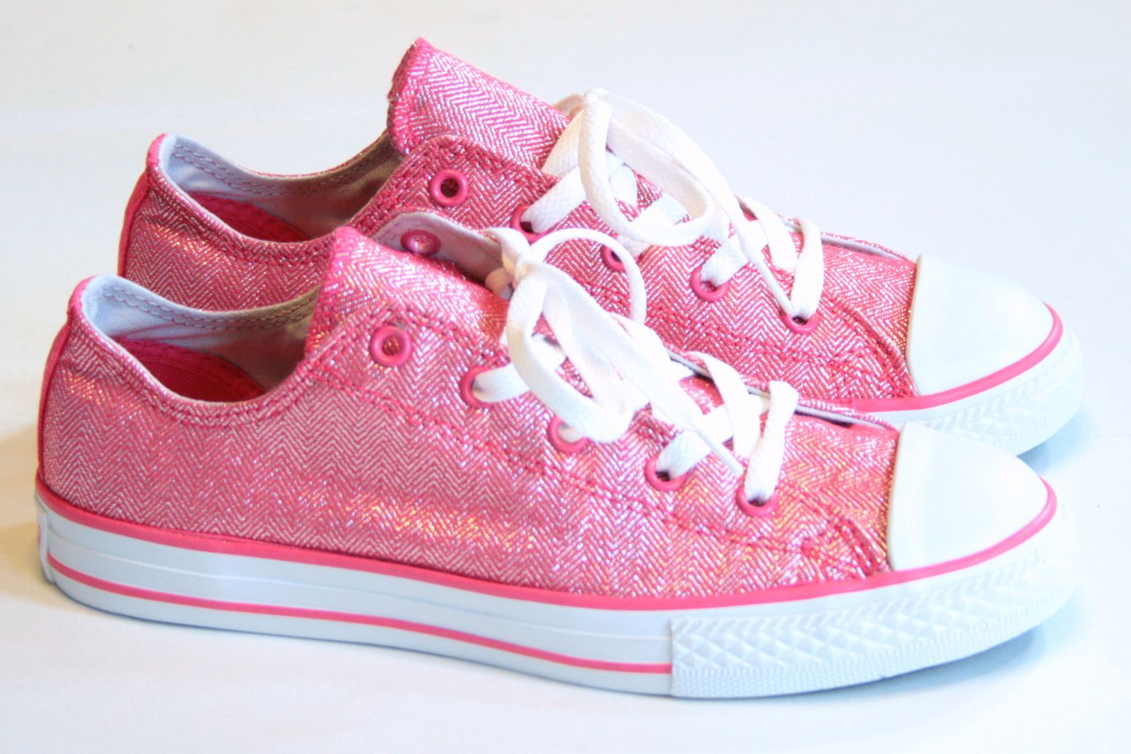 CONVERSE ALL STAR GLITTER SPARKLE PINK JUNIOR WOMEN'S ATHLETIC SNEAKERS 4