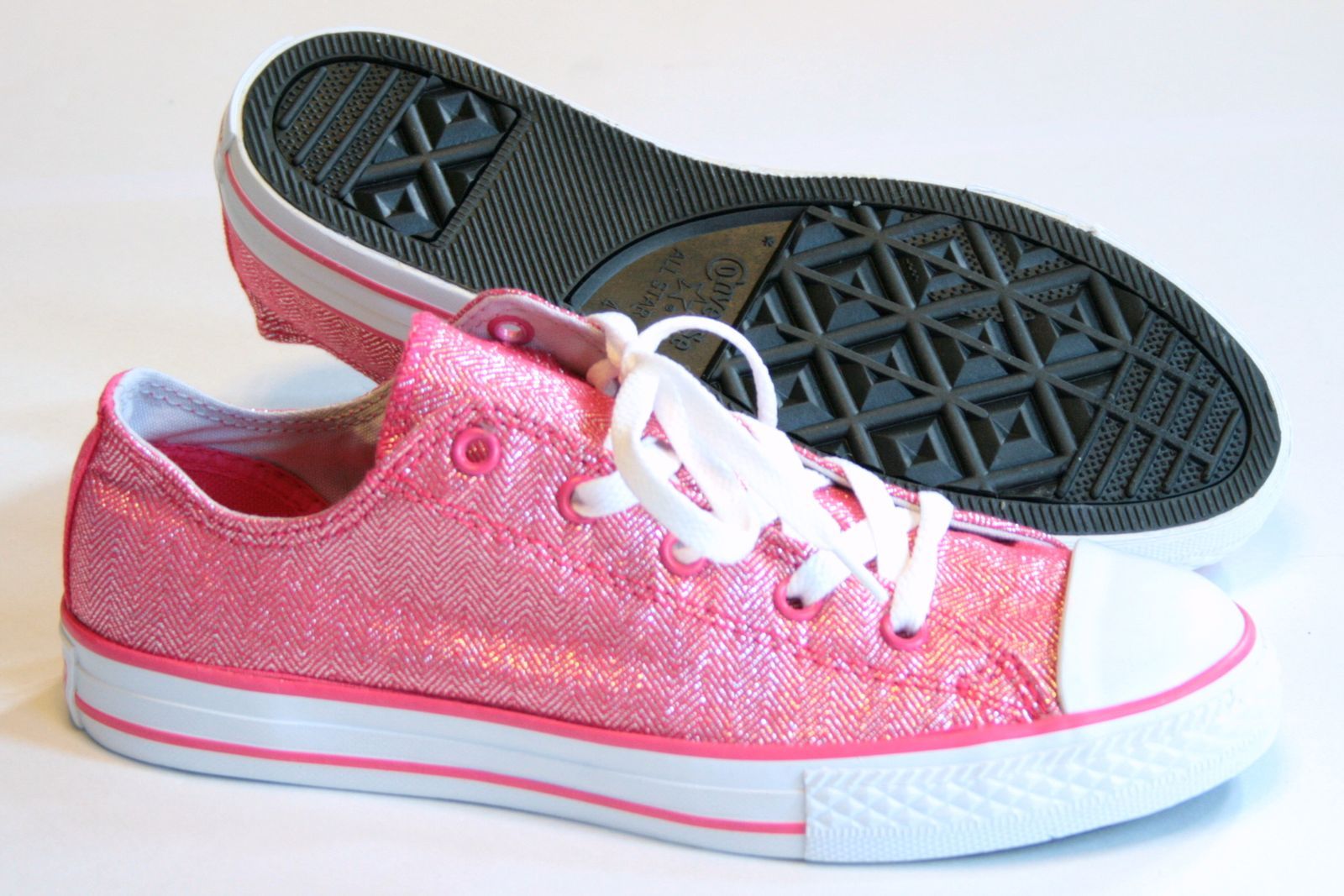 CONVERSE ALL STAR GLITTER SPARKLE PINK JUNIOR WOMEN'S ATHLETIC SNEAKERS #4