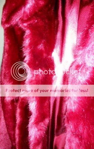 Womens New Faux Fur Jacket Coat Color Red by Terry Lewis Size Medium Fits 10 12